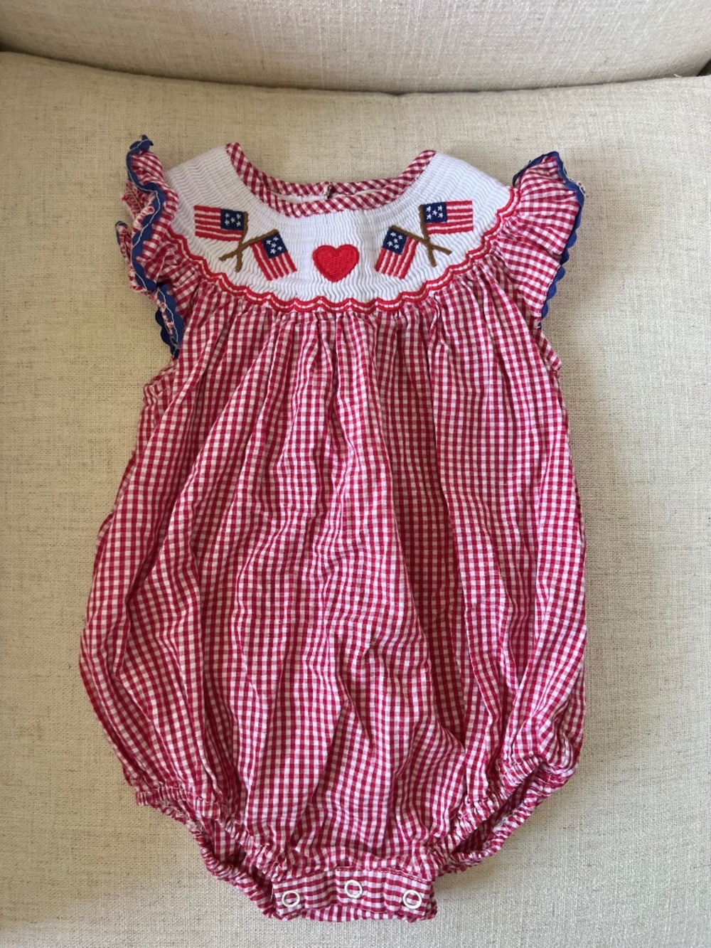 Lil Cactus smocked Fourth of July Bubble